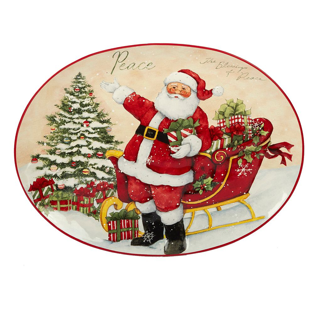 Овальное блюдо Certified International Holiday Wishes