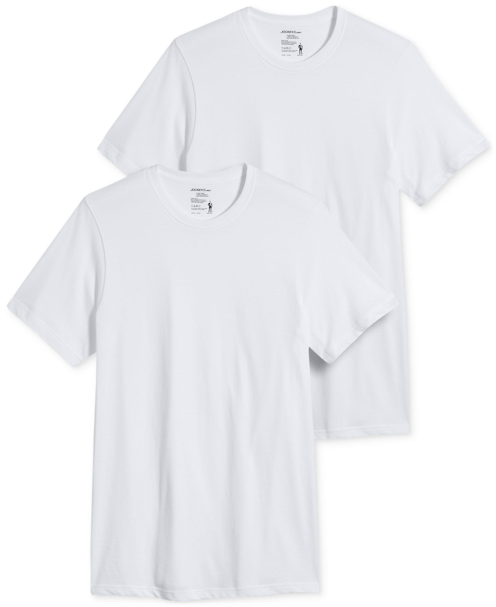 Men's Big and Tall Classic Crew Neck Undershirts, Pack of 2