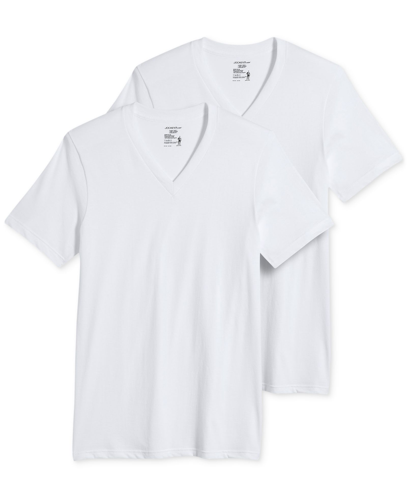 Jockey Men's Big & Tall Classic Tagless V-Neck Undershirt 2-pack