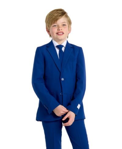 OppoSuits костюм для подростков, темно-синий, Slim Fit, включая пиджак, брюки и галстук