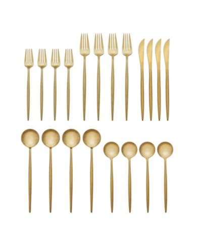 Набор столовых приборов Skandia Hampton Forge Zephyr Satin Gold, 20-PC