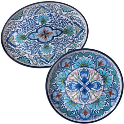 Certified International Talavera Melamine 2-Piece Platter Set
