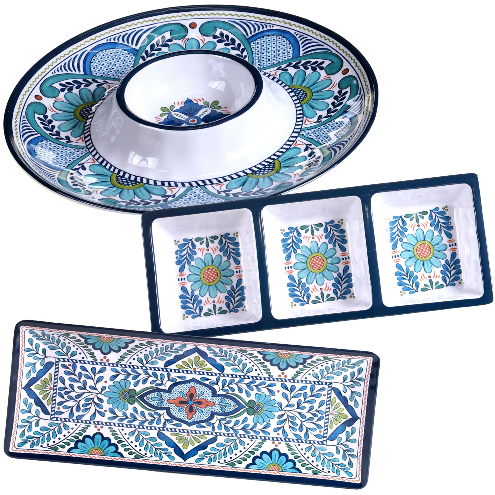 Certified International Talavera Melamine 3-Piece Serving Set