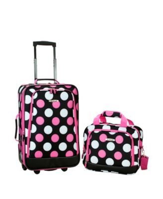 Pink & White Dots on Black