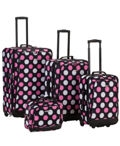 Pink & White Dots on Black