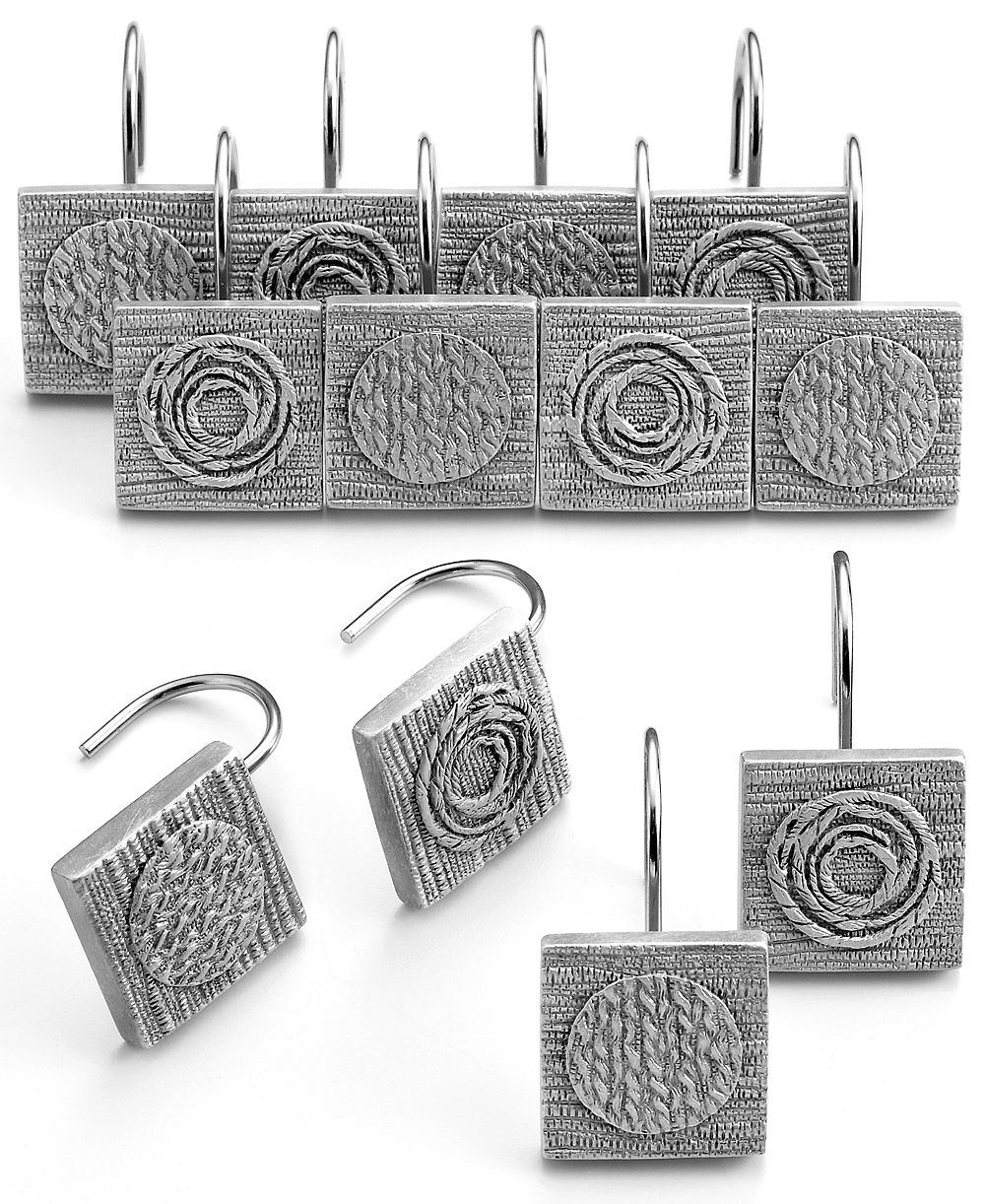 Крючки для штор Avanti Galaxy Circle Shimmering Metallic 12-Pc. Shower Curtain Hooks