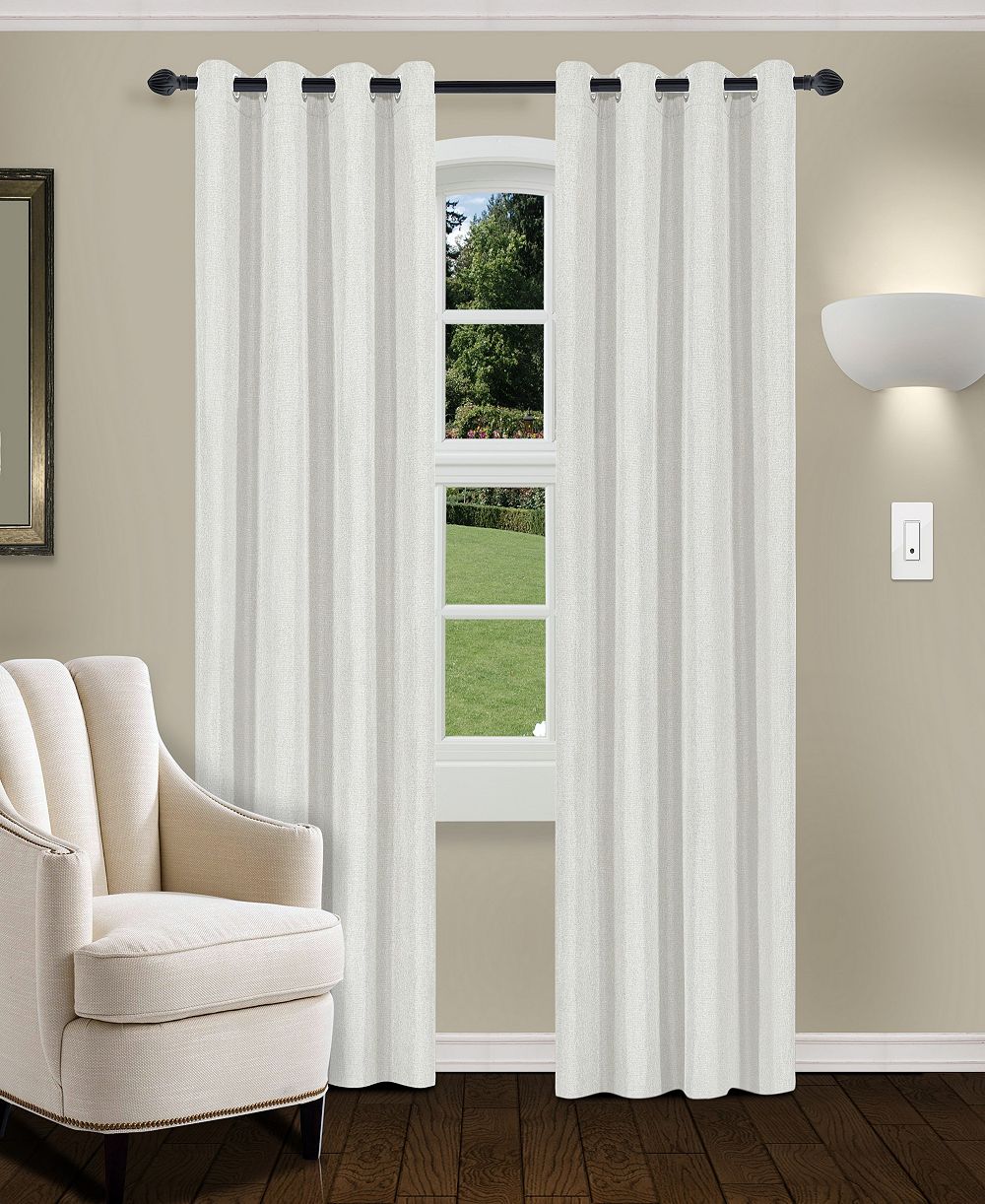 Superior 52" X 96" Linen Room Darkening Grommet 2-Panel Curtain Set