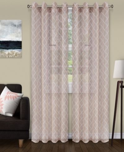 Комплект из 2 прозрачных штор Superior Trellis Lattice Sheer Grommet 52"x63"