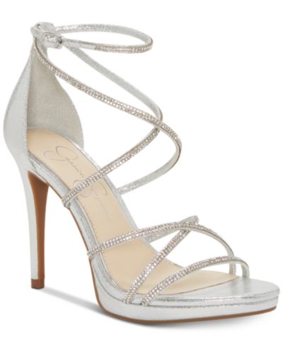Jessica Simpson босоножки Jaeya Strappy Rhinestone на высоком каблуке