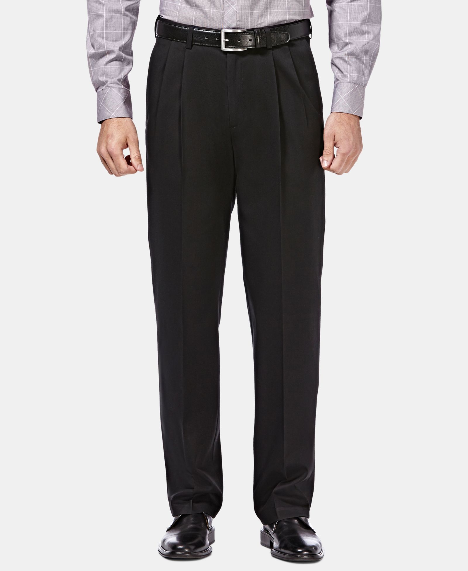 Мужские брюки Haggar Premium No Iron Khaki Classic Fit Pleat Hidden Expandable Waist