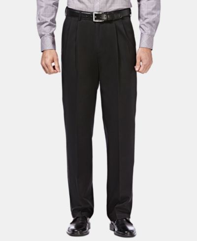 Мужские брюки Haggar Premium No Iron Khaki Classic Fit Pleat Hidden Expandable Waist