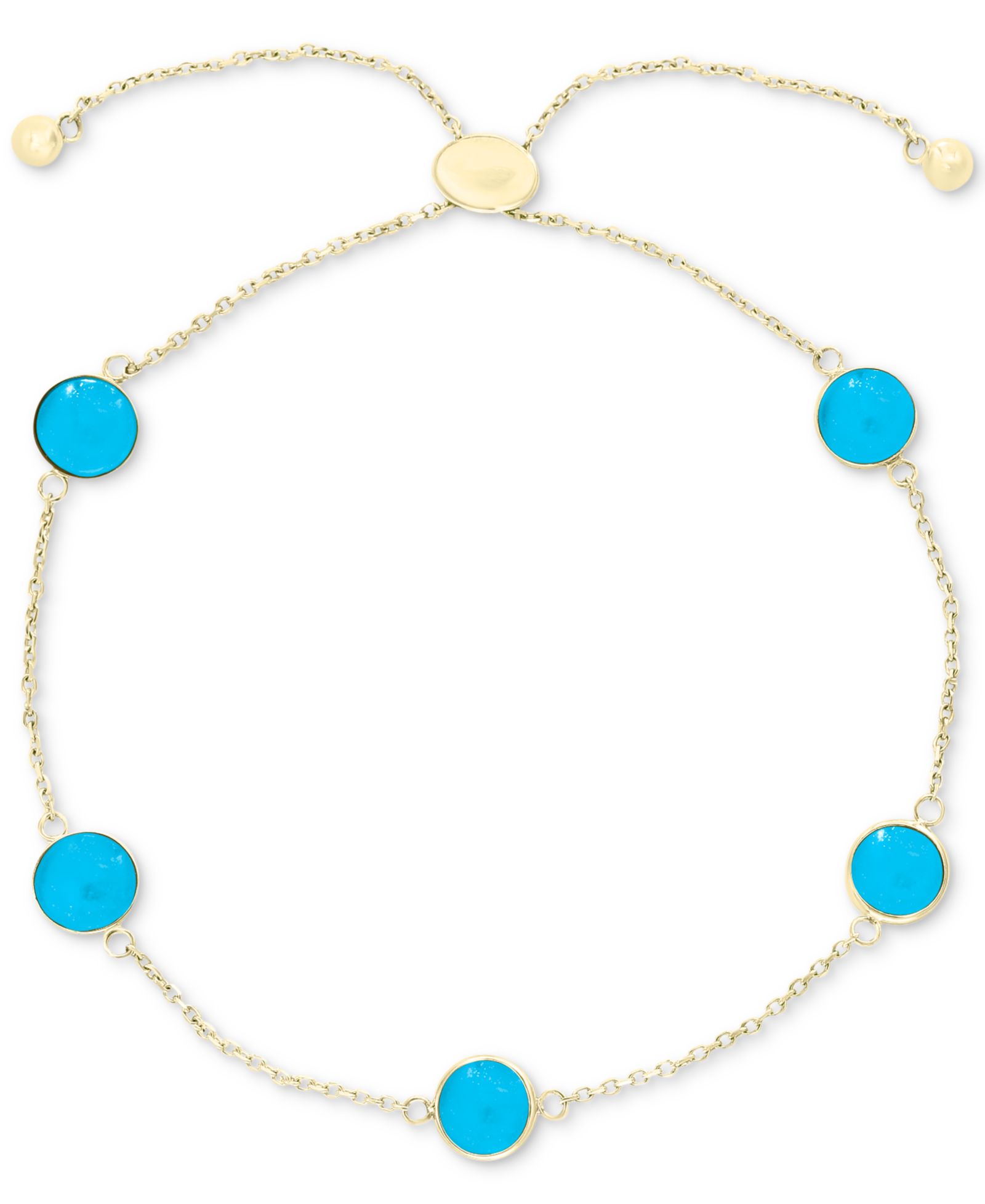 Браслет-боло EFFY® Turquoise (6mm) в 14k Gold
