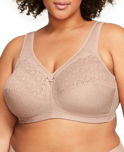 Women's Full Figure Plus Size Magic Lift Moisture Control Wirefree Bra 1064