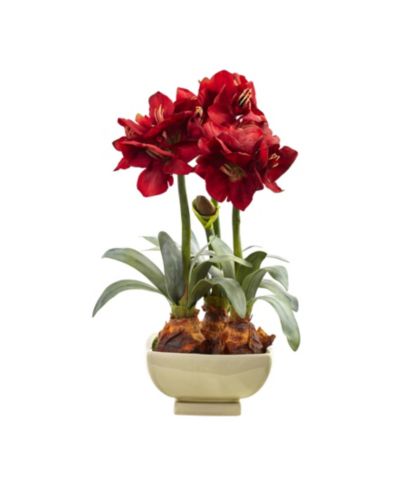 Цветочная композиция Nearly Natural Amaryllis с вазой