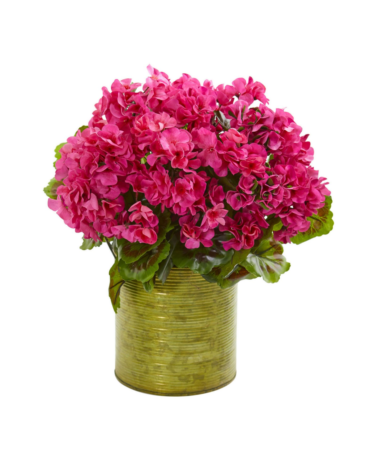 Nearly Natural Искусственное растение Geranium в металлическом кашпо UV Resistant - Indoor/Outdoor