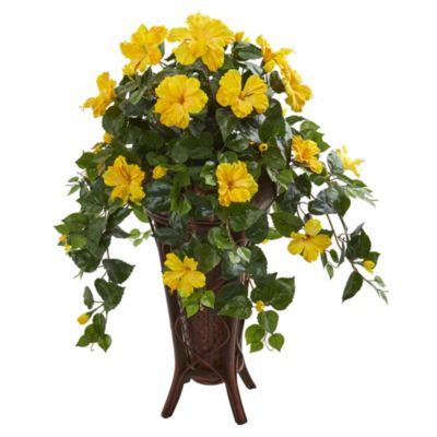 Искусственное растение Nearly Natural Hibiscus в кашпо на подставке