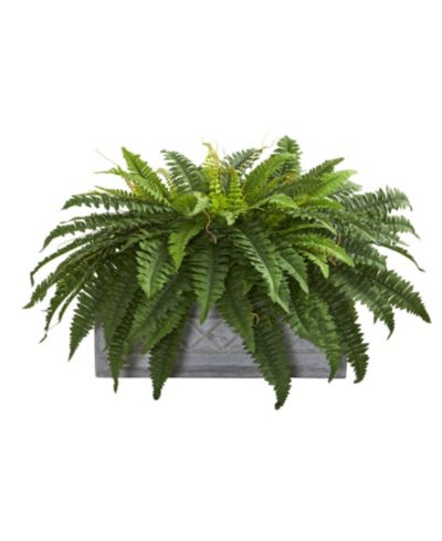 Искусственное растение Boston Fern в каменном кашпо от Nearly Natural