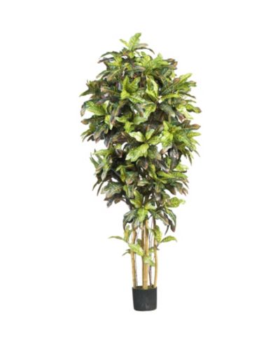 Nearly Natural искусственное шелковое дерево Croton 6'
