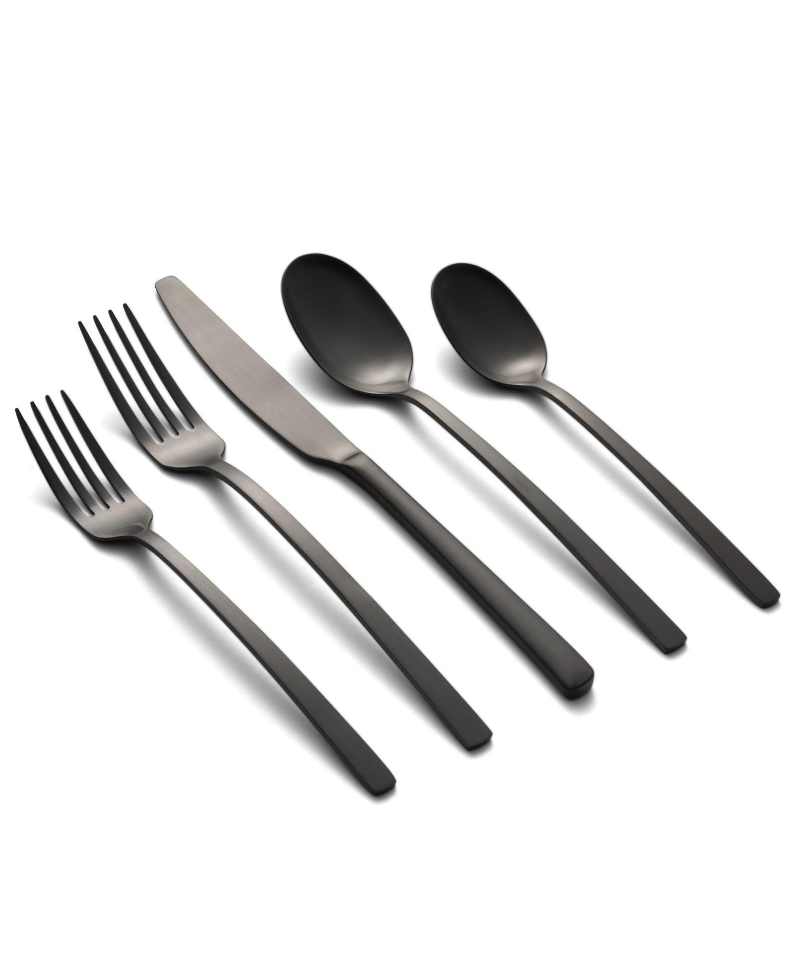 Cambridge Silversmiths Beacon Black Satin 20-Piece Flatware Set, Service for 4