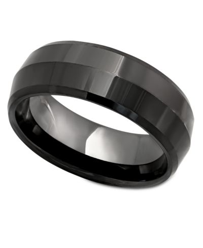 Мужское кольцо из черной керамики 8mm