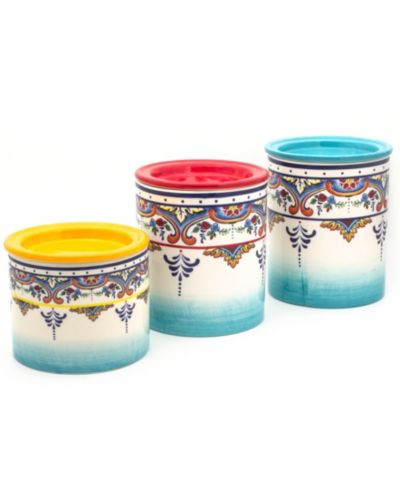 Набор из 3 банок для хранения продуктов Euro Ceramica Zanzibar