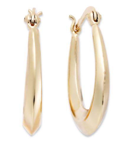 Серьги-кольца Giani Bernini Tapered Hoop из стерлингового серебра с 18k золотом, 1"