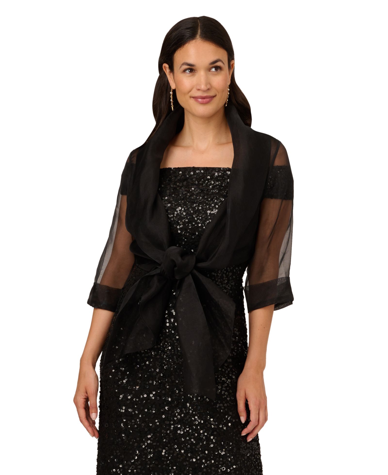 Adrianna Papell Women's Organza Wrap Jacket
