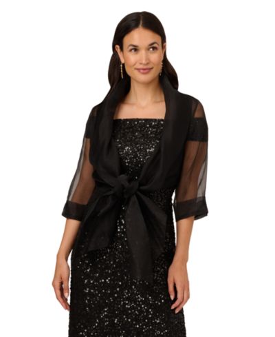 Adrianna Papell Women's Organza Wrap Jacket