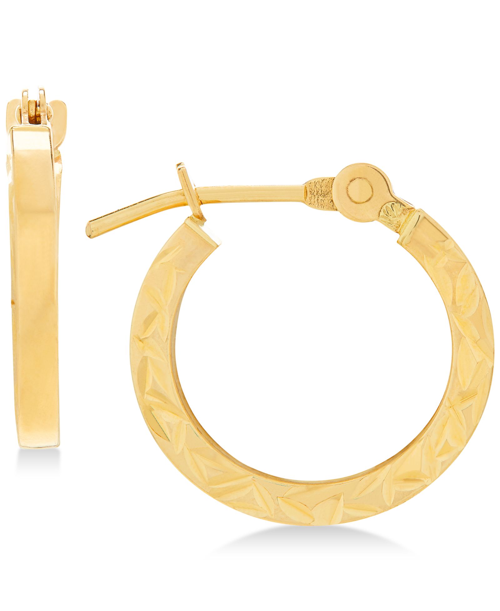 Детские Textured Hoop Earrings in 14k Gold (1/2")