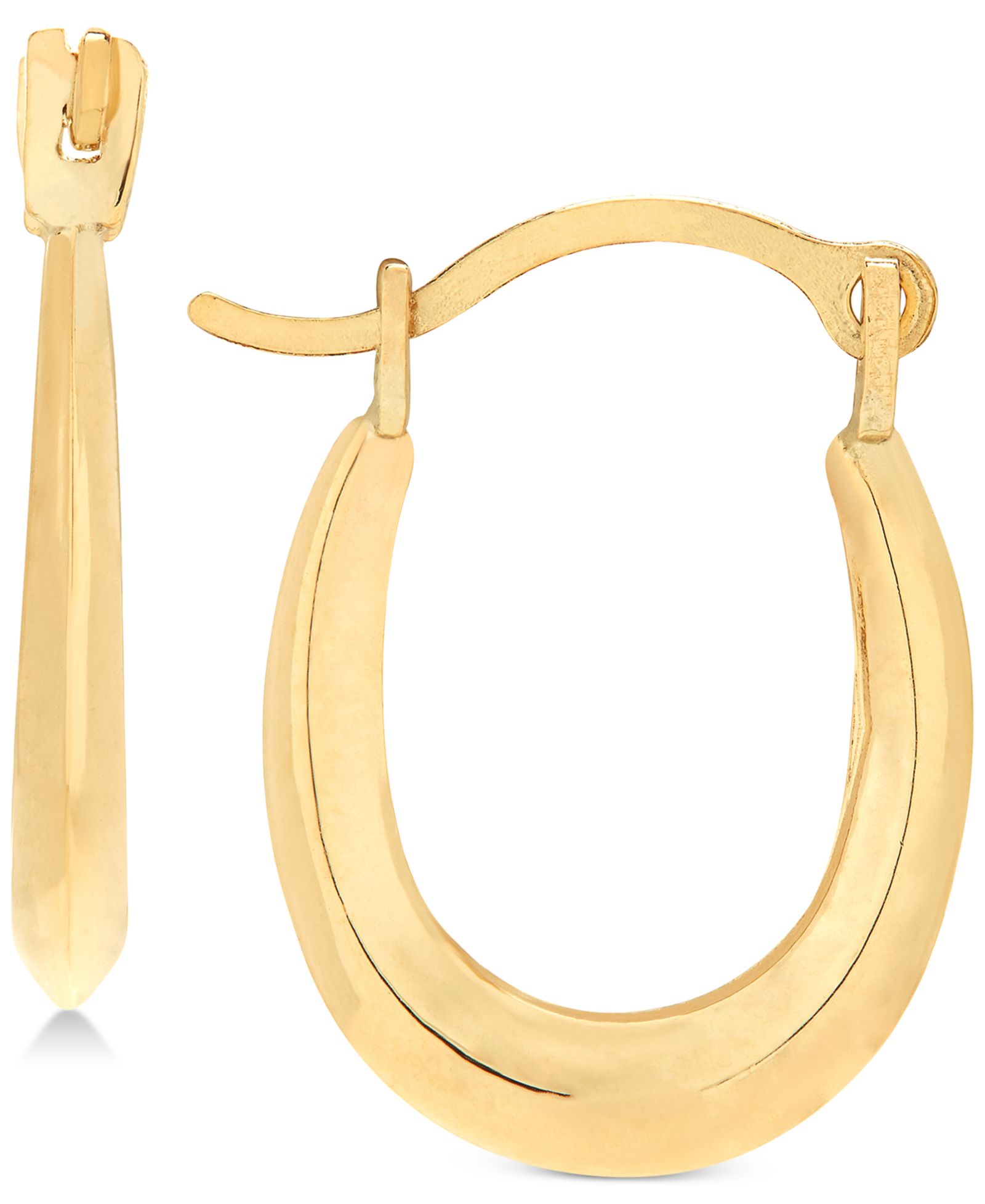 Детские серьги-кольца Macy's Polished Oval Hoop in 14k Gold (1/2")