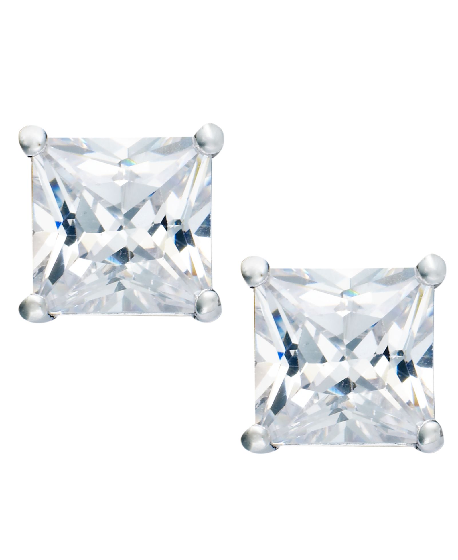 Giani Bernini Cubic Zirconia Square Stud Earrings (2 ct. t.w.) in 18k Gold over Sterling Silver, Created for Macy's