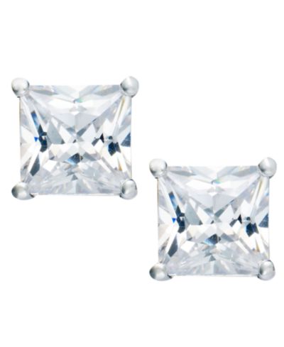 Giani Bernini Cubic Zirconia Square Stud Earrings (2 ct. t.w.) in 18k Gold over Sterling Silver, Created for Macy's