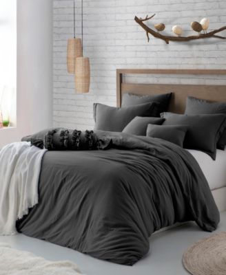 Cathay Home Inc. Microfiber Washed Crinkle Duvet Cover Set, King/California King