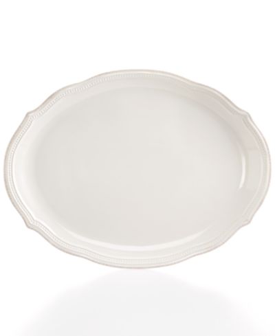 Lenox French Perle Bead White Oval Platter