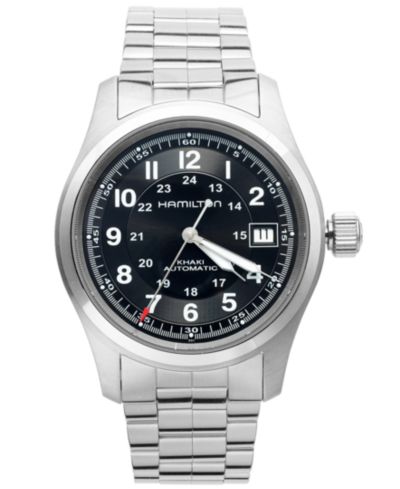 Мужские швейцарские автоматические часы Hamilton Khaki Field, стальной браслет 38mm H70455133