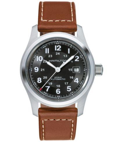 Мужские часы Hamilton Swiss Automatic Khaki Field, Brown Leather Strap, 42mm H70555533