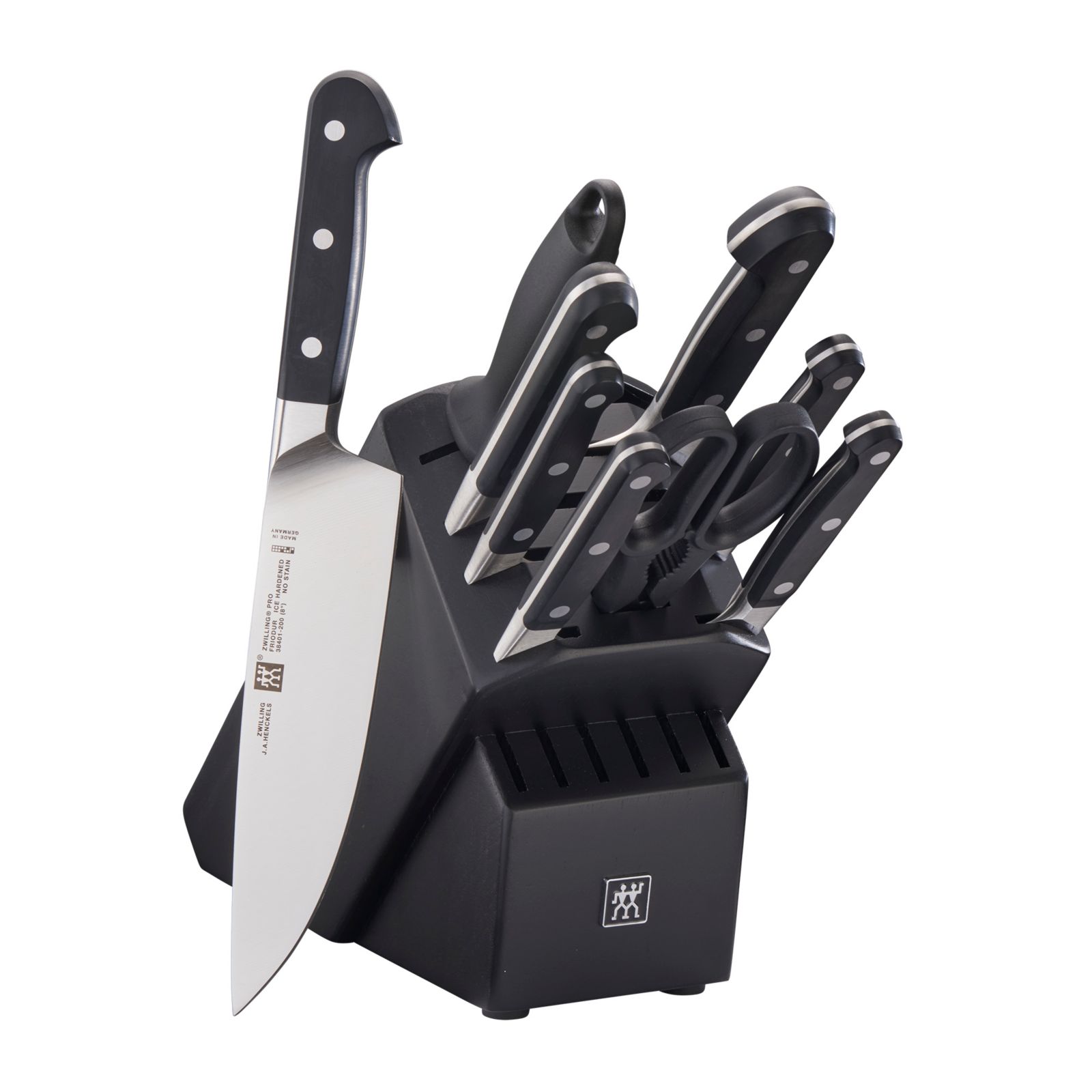 Zwilling набор ножей Pro 10pc с подставкой из Black Rubberwood