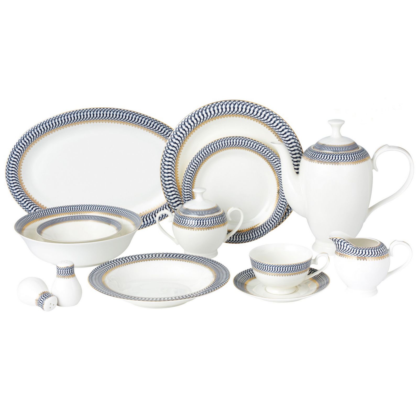 Набор столовой Lorren Home Trends Sapphire, 57-PC, на 8 персон