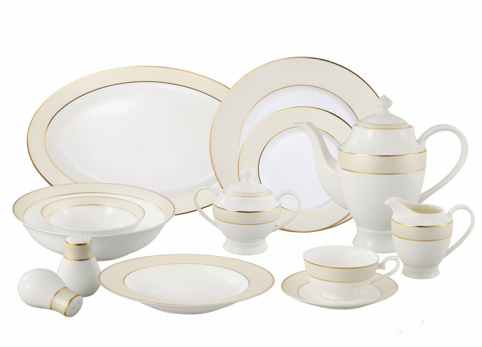 Lorren Home Trends Valentina 57-PC Dinnerware Set, Service for 8