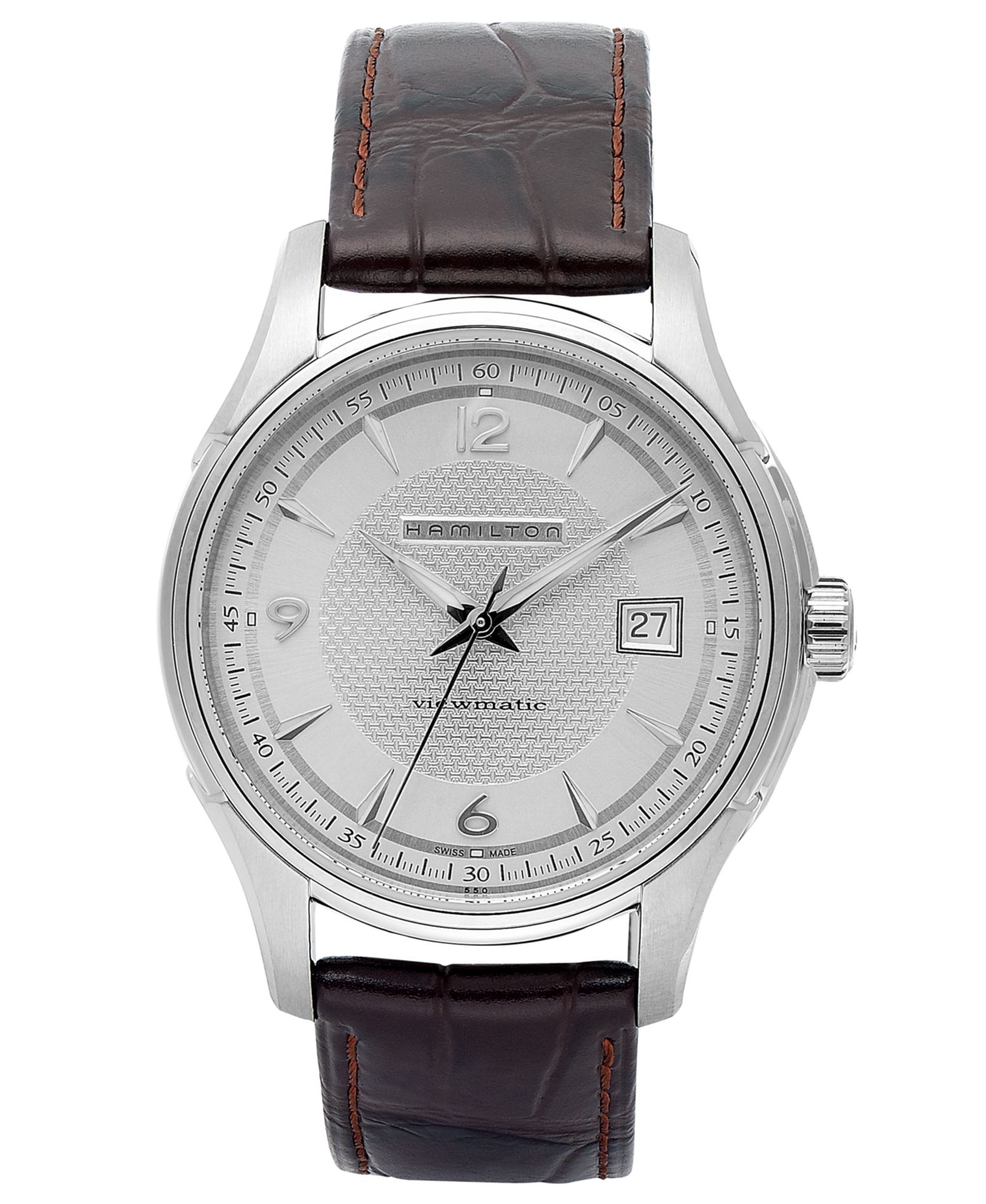 Hamilton Мужские часы Jazzmaster Viewmatic, кожаный ремешок, 40mm