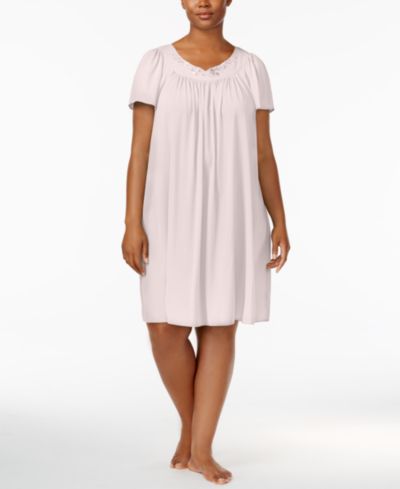 Женская ночная рубашка Miss Elaine Plus Size Tricot Flutter Sleeve Short Gown