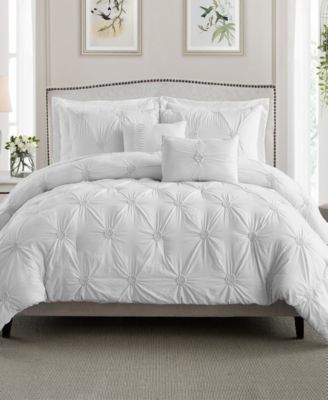 Cathay Home Inc. Floral Pintuck Comforter Set, Full/Queen