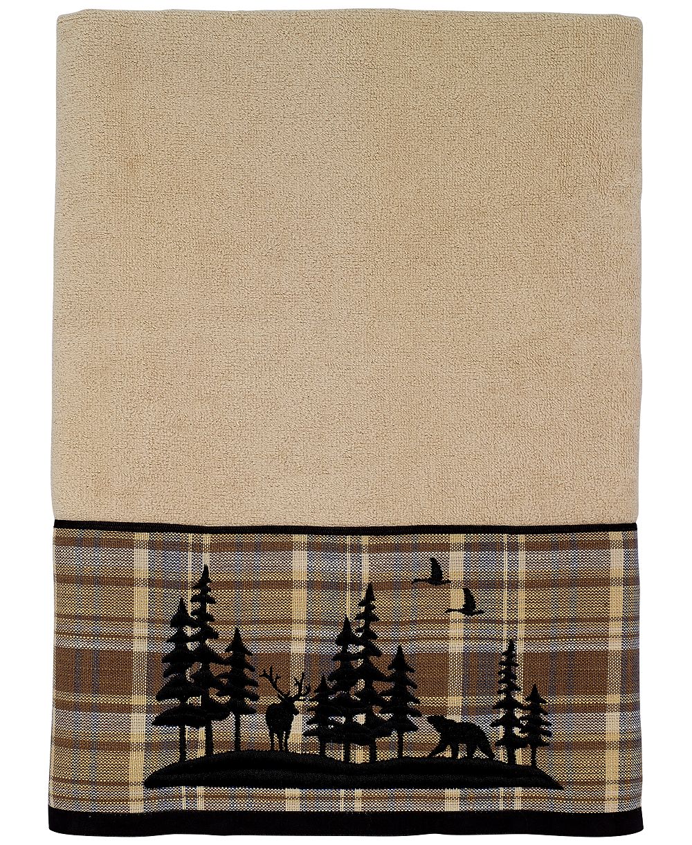 Полотенце для ванной Avanti Woodville Plaid Bordered Cotton, 27" x 50"