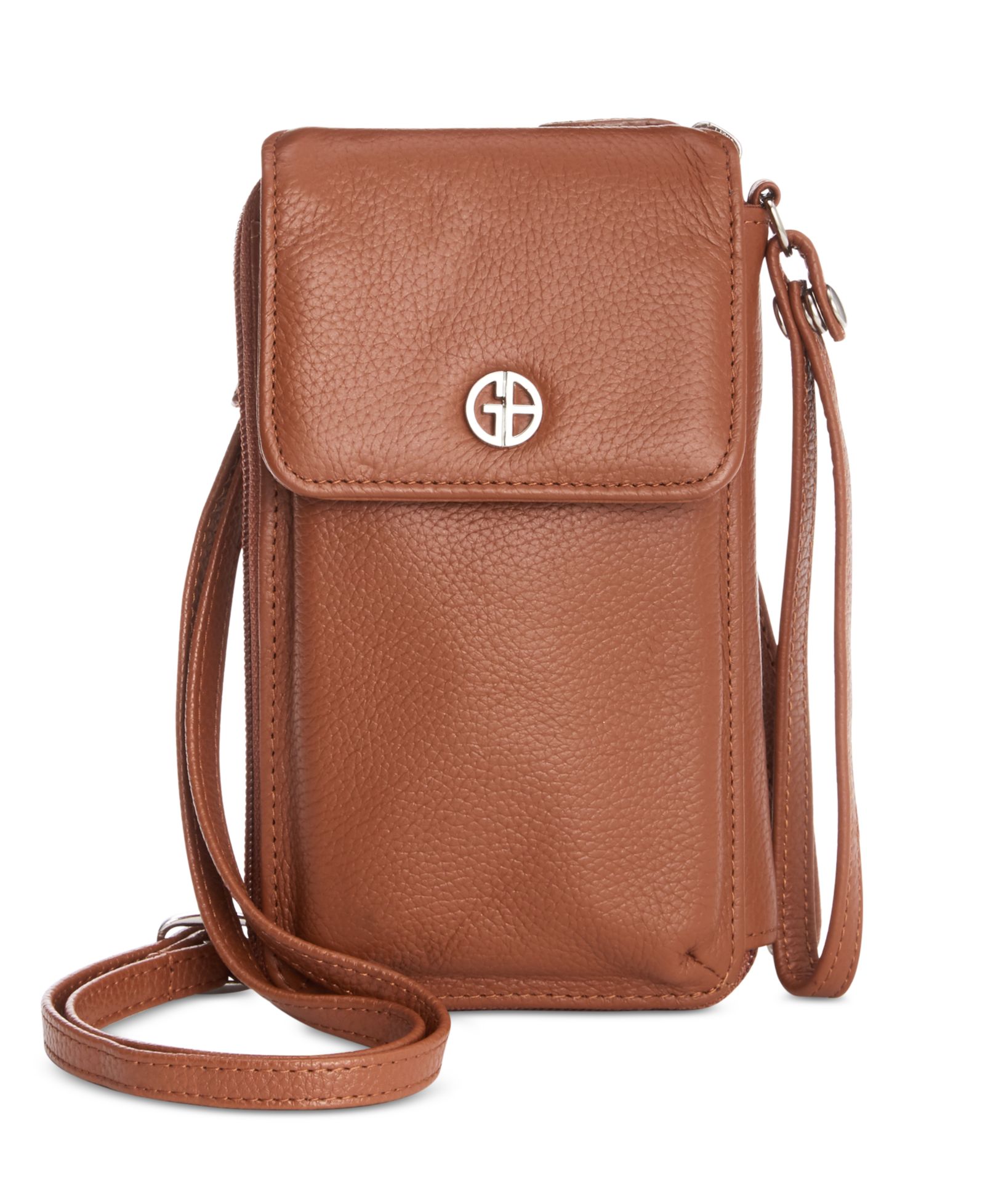 Giani Bernini Softy Leather Tech Crossbody Wallet, Created for Macy's