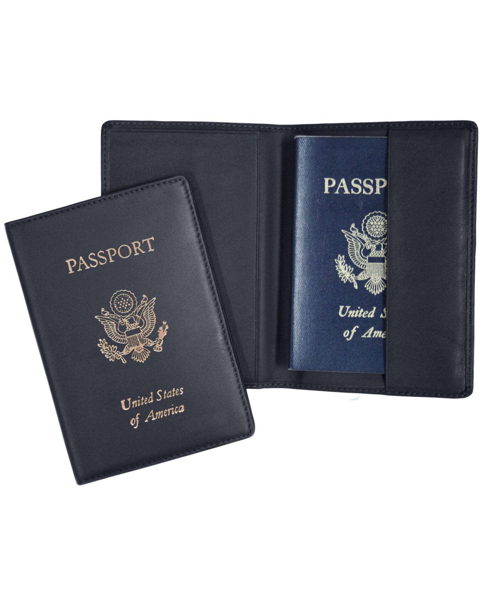 Men's Royce New York Foil Stamped RFID Blocking Passport Case