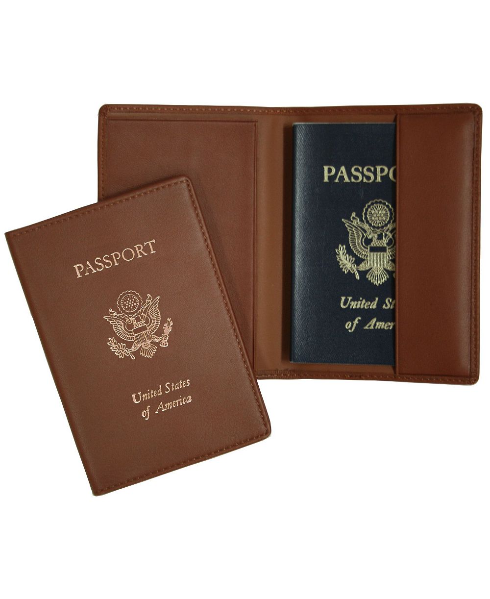 Men's Royce New York Foil Stamped RFID Blocking Passport Case