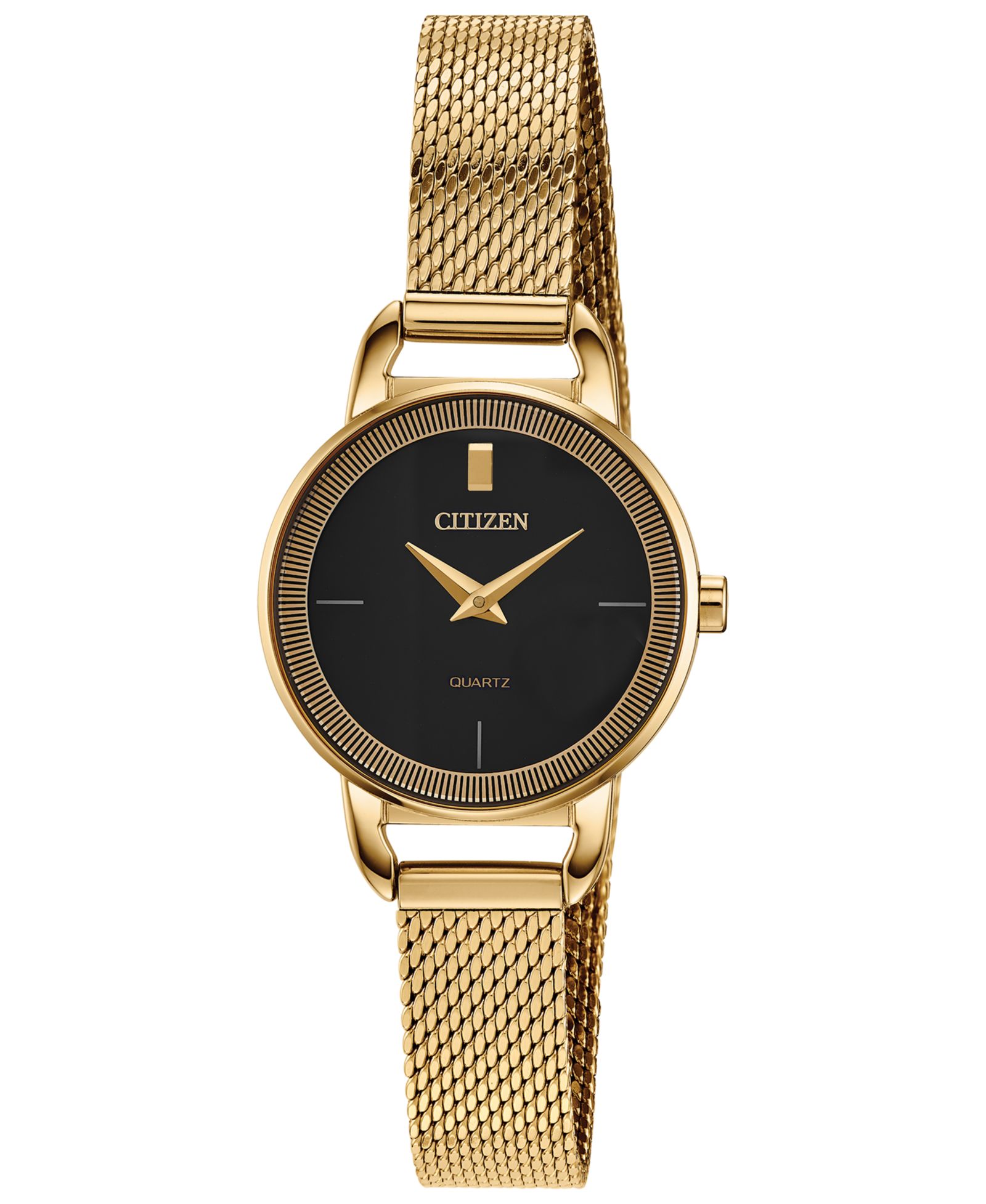 Женские наручные часы Citizen Quartz Gold-Tone Stainless Steel Mesh Bracelet 26mm