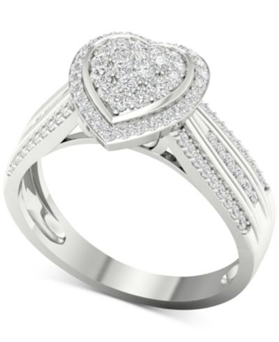Diamond Heart Ring (1/2 ct. t.w.) in Sterling Silver