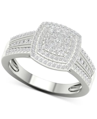Кольцо с кластером бриллиантов (1/2 ct. t.w.) из стерлингового серебра
