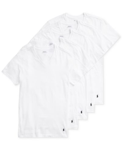 Мужские футболки Polo Ralph Lauren Slim Fit Classic Cotton V-Neck, упаковка 5 шт.